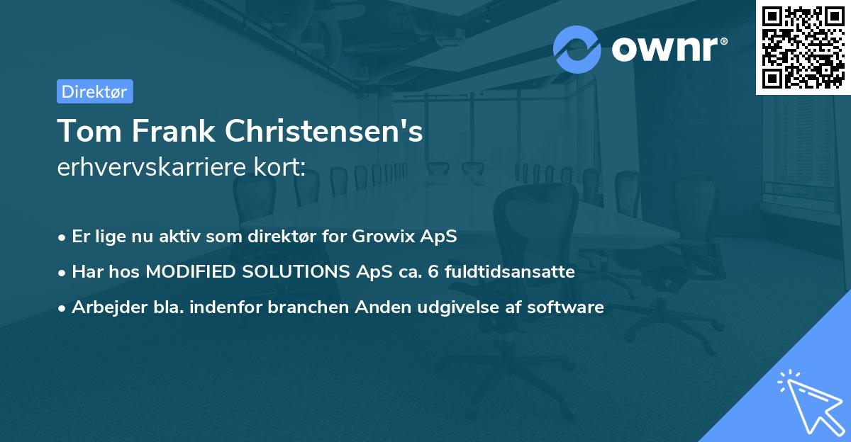 Tom Frank Christensen's erhvervskarriere kort