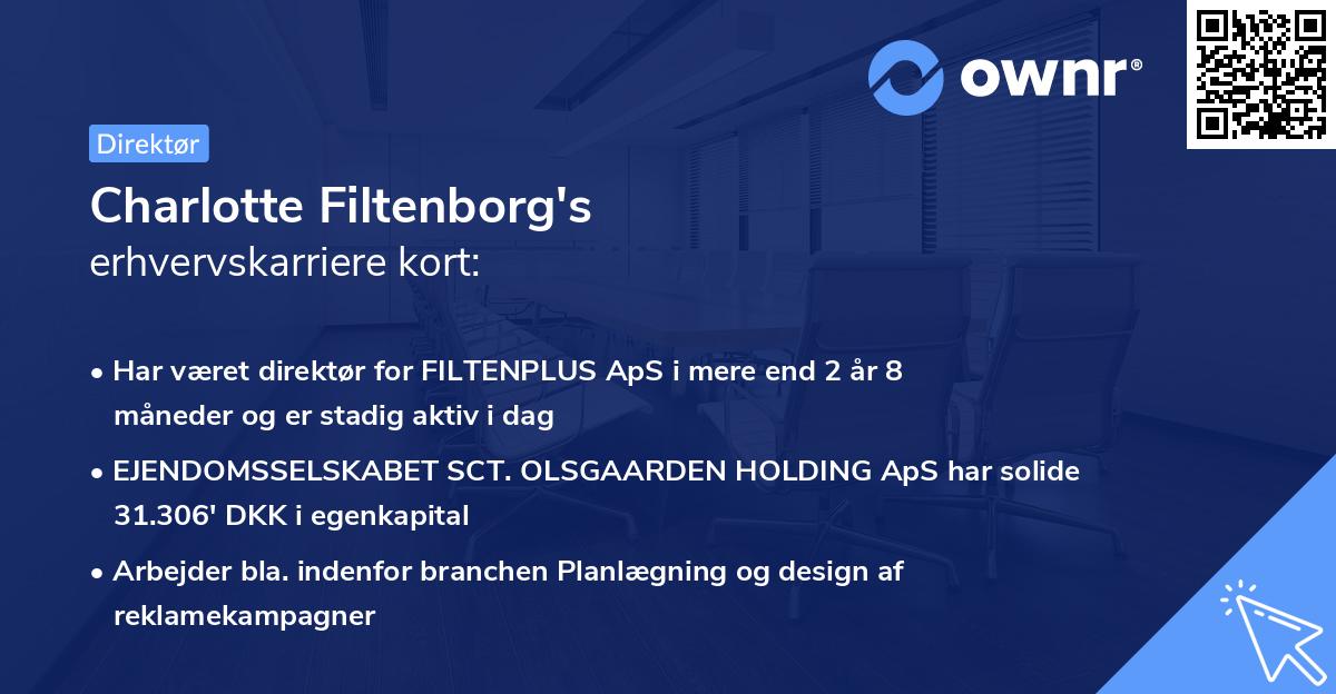 Charlotte Filtenborg's erhvervskarriere kort
