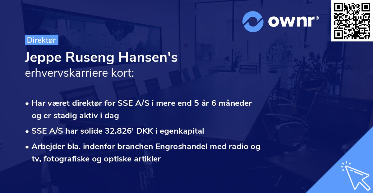 Jeppe Ruseng Hansen's erhvervskarriere kort