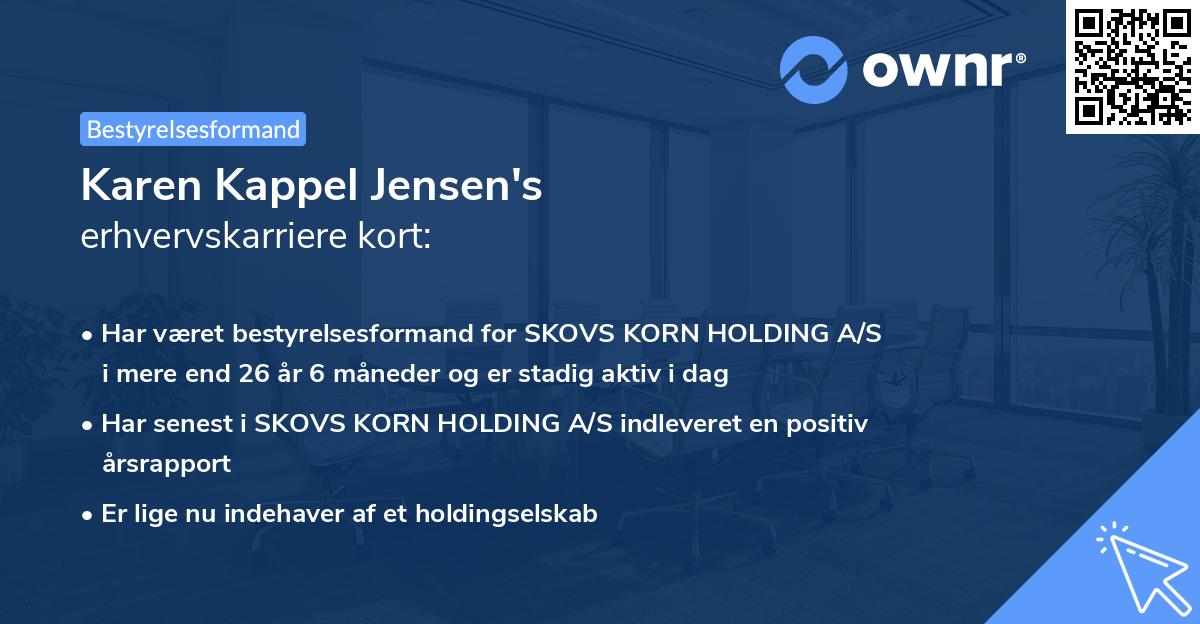 Karen Kappel Jensen's erhvervskarriere kort