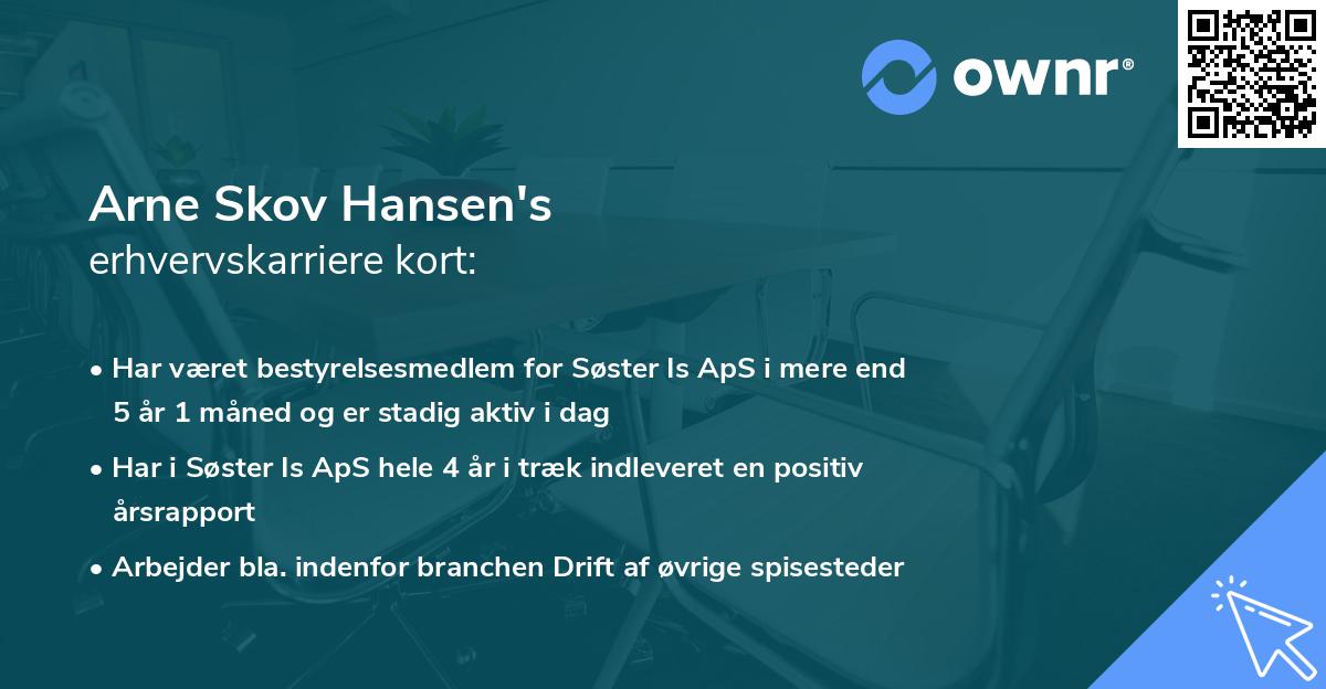 Arne Skov Hansen's erhvervskarriere kort