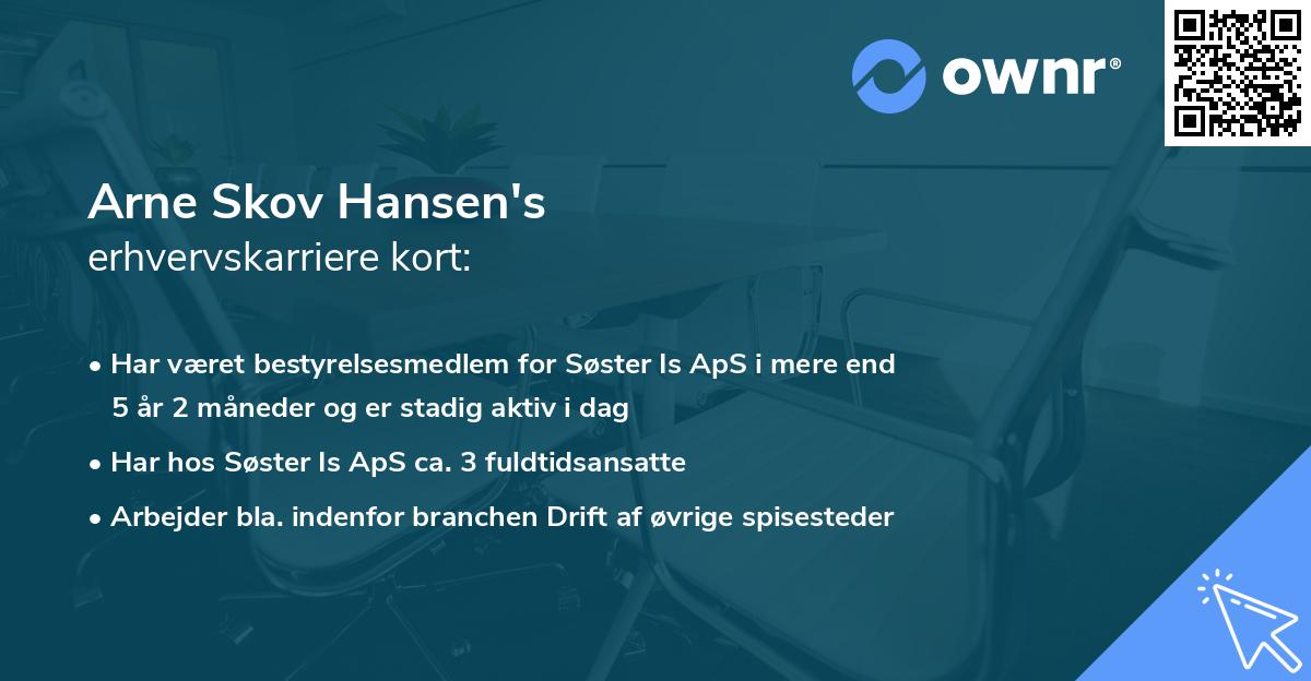 Arne Skov Hansen's erhvervskarriere kort