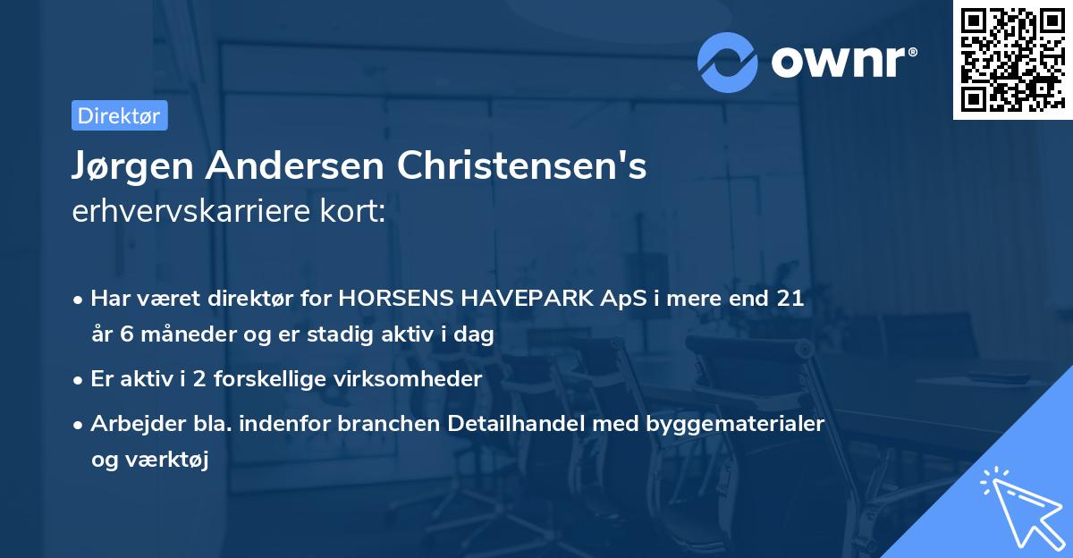 Jørgen Andersen Christensen's erhvervskarriere kort