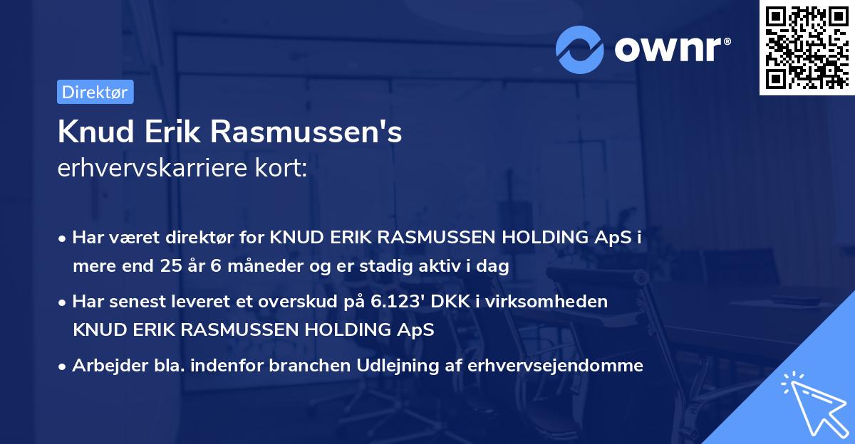 Knud Erik Rasmussen's erhvervskarriere kort