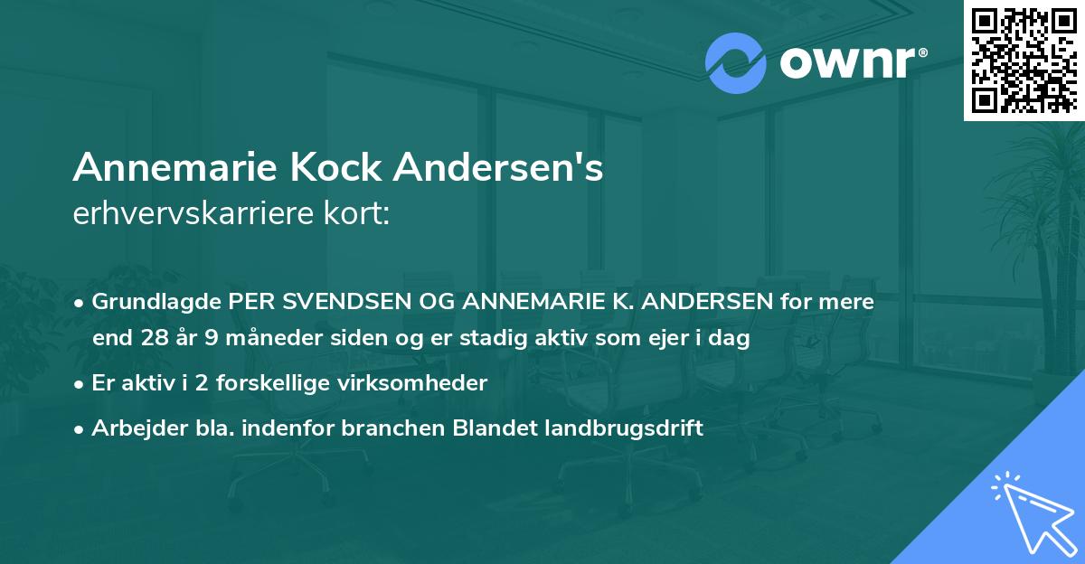 Annemarie Kock Andersen's erhvervskarriere kort