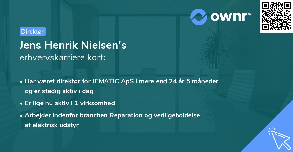 Jens Henrik Nielsen's erhvervskarriere kort