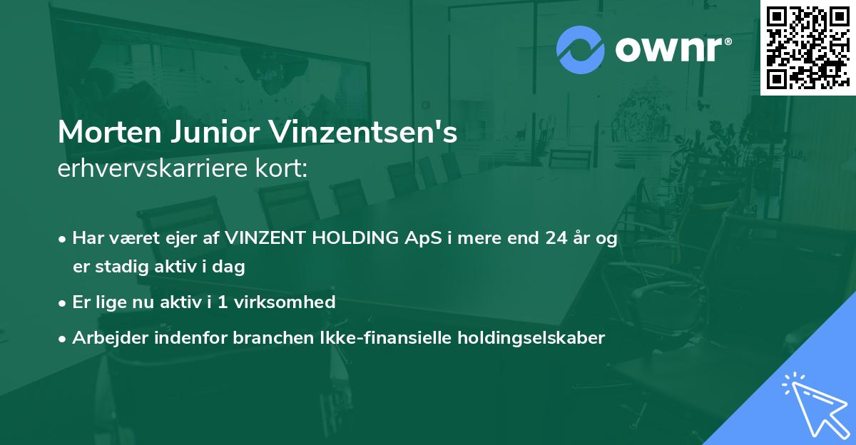 Morten Junior Vinzentsen's erhvervskarriere kort