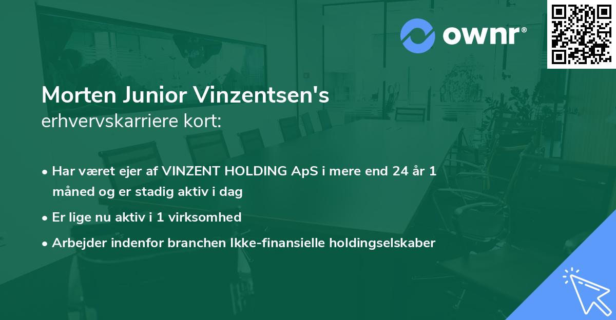 Morten Junior Vinzentsen's erhvervskarriere kort