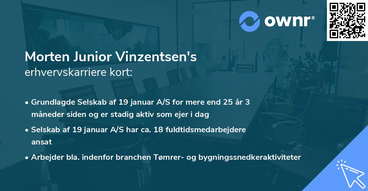 Morten Junior Vinzentsen's erhvervskarriere kort