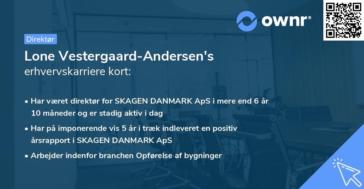 Lone Vestergaard-Andersen's erhvervskarriere kort
