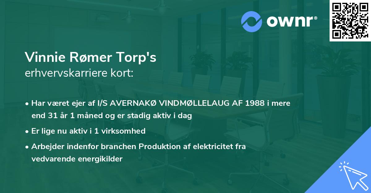 Vinnie Rømer Torp's erhvervskarriere kort