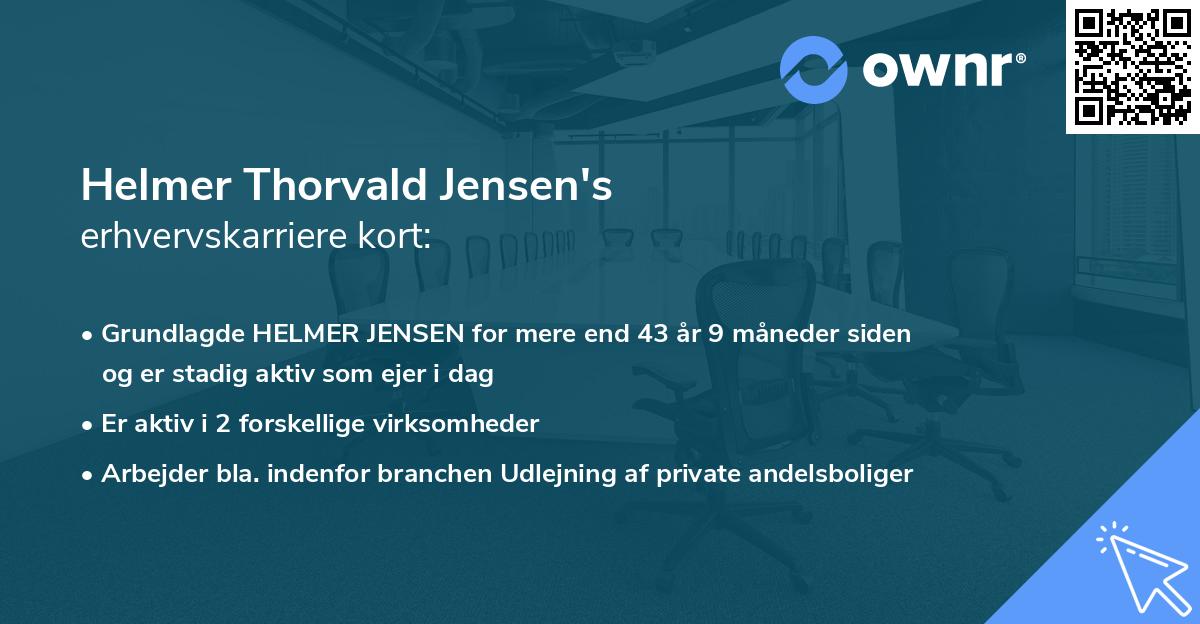 Helmer Thorvald Jensen's erhvervskarriere kort