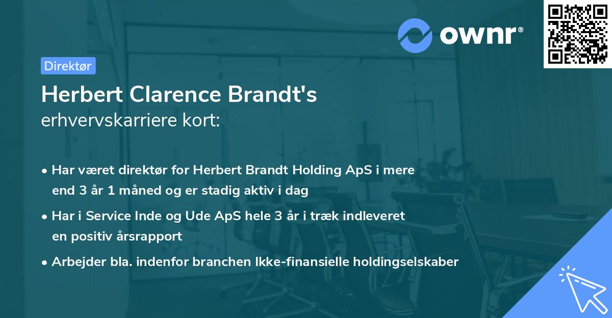 Herbert Clarence Brandt's erhvervskarriere kort