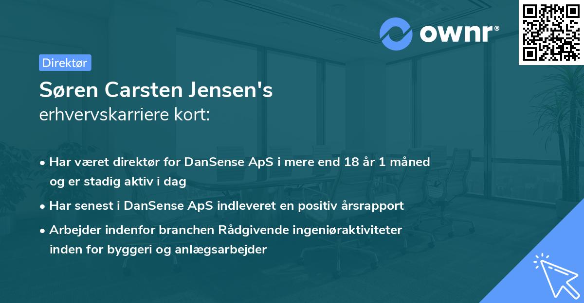 Søren Carsten Jensen's erhvervskarriere kort