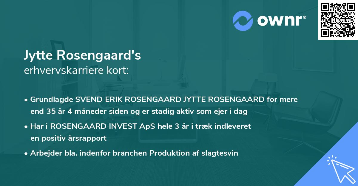 Jytte Rosengaard's erhvervskarriere kort