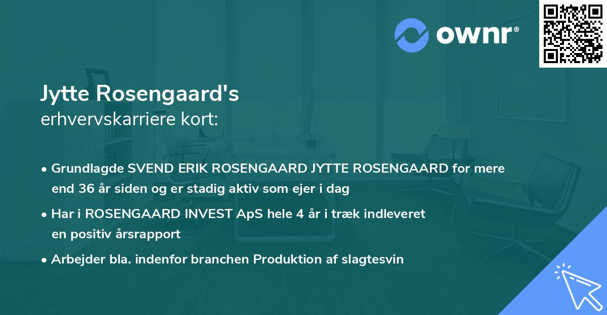 Jytte Rosengaard's erhvervskarriere kort