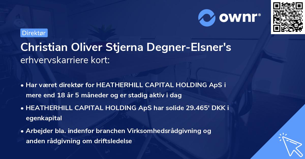 Christian Oliver Stjerna Degner-Elsner's erhvervskarriere kort