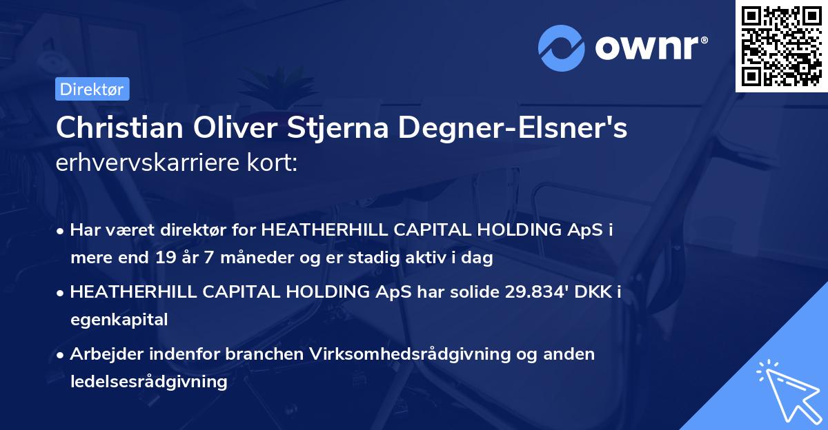 Christian Oliver Stjerna Degner-Elsner's erhvervskarriere kort