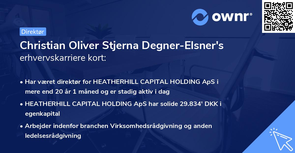 Christian Oliver Stjerna Degner-Elsner's erhvervskarriere kort