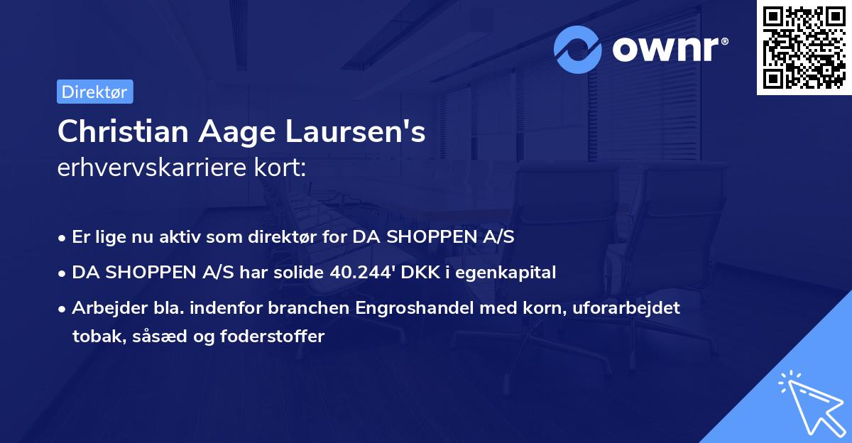 Christian Aage Laursen's erhvervskarriere kort