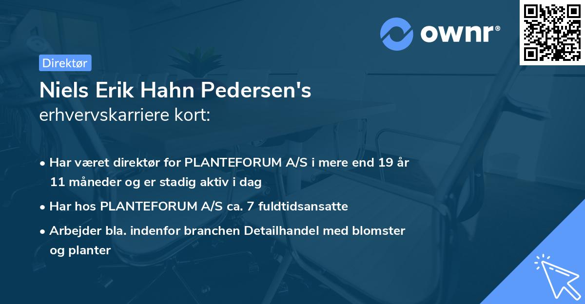 Niels Erik Hahn Pedersen's erhvervskarriere kort