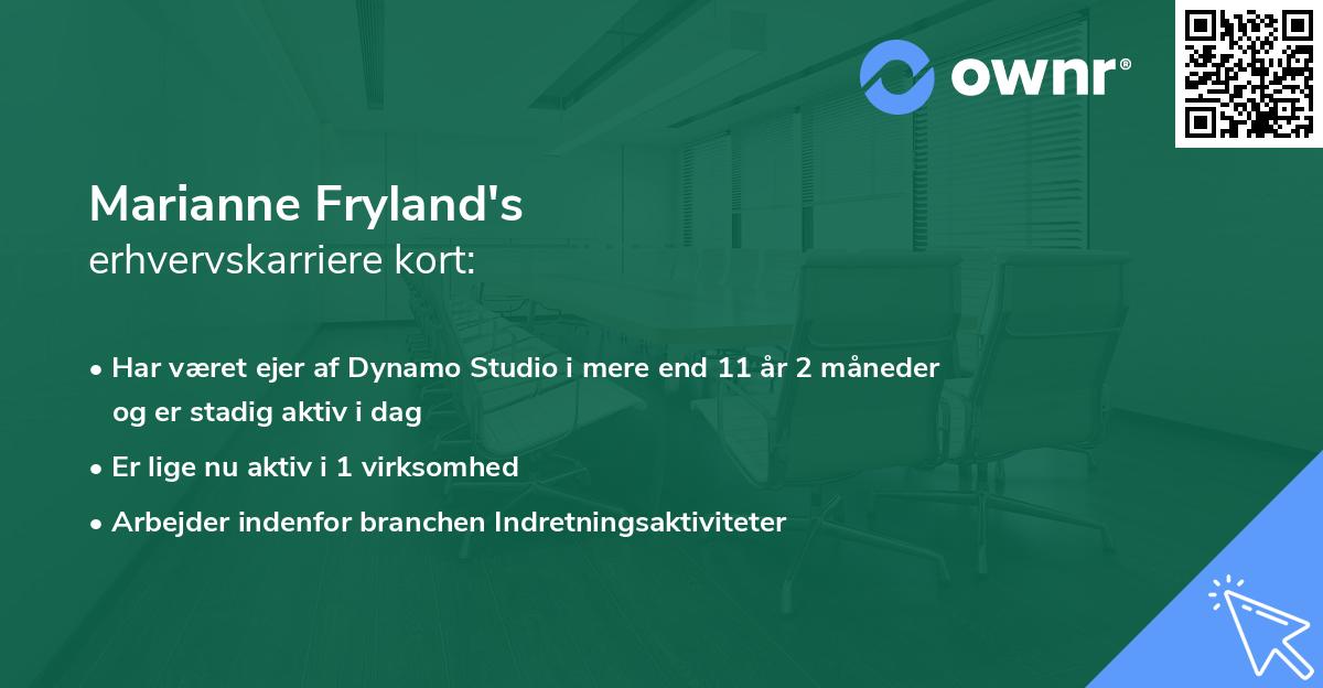 Marianne Fryland's erhvervskarriere kort