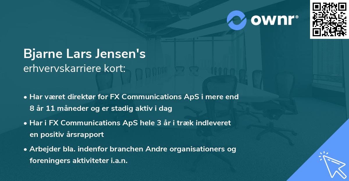 Bjarne Lars Jensen's erhvervskarriere kort