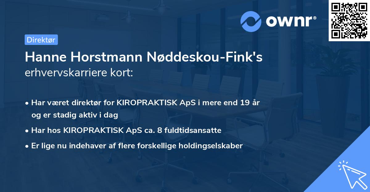 Hanne Horstmann Nøddeskou-Fink's erhvervskarriere kort
