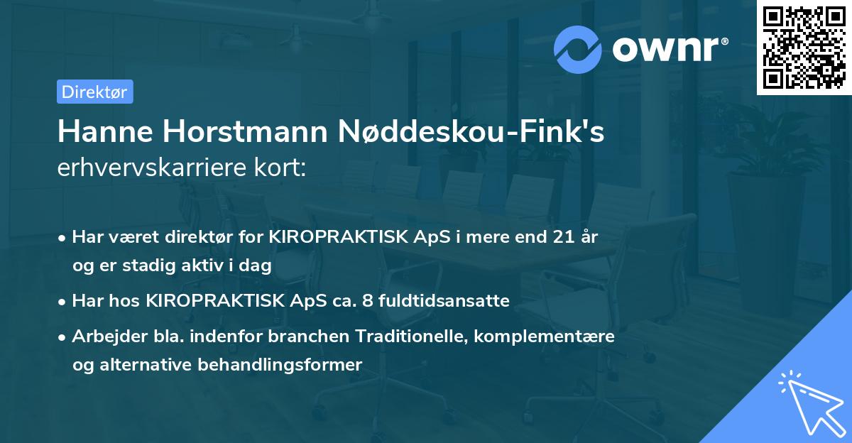 Hanne Horstmann Nøddeskou-Fink's erhvervskarriere kort
