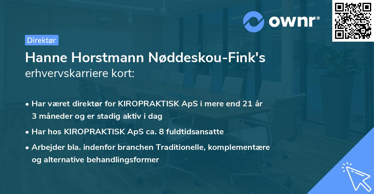 Hanne Horstmann Nøddeskou-Fink's erhvervskarriere kort