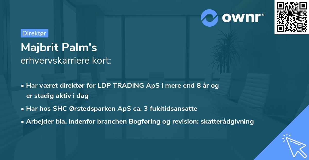Majbrit Palm's erhvervskarriere kort