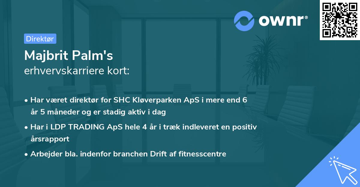 Majbrit Palm's erhvervskarriere kort