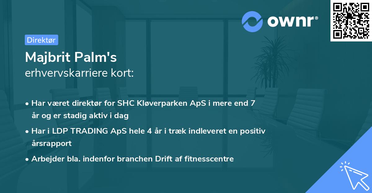Majbrit Palm's erhvervskarriere kort