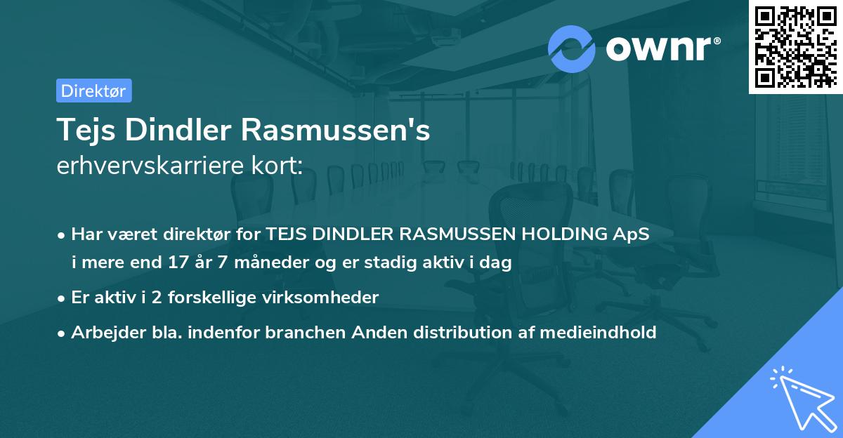 Tejs Dindler Rasmussen's erhvervskarriere kort