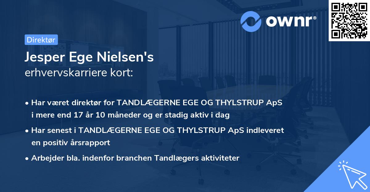 Jesper Ege Nielsen's erhvervskarriere kort