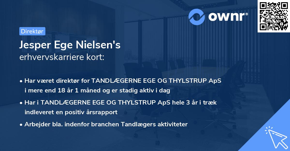 Jesper Ege Nielsen's erhvervskarriere kort