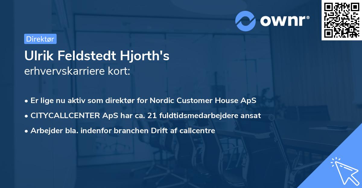 Ulrik Feldstedt Hjorth's erhvervskarriere kort