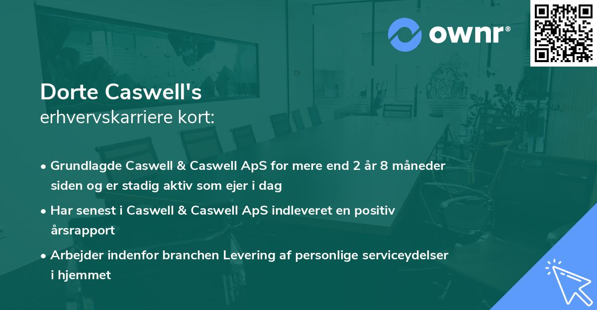 Dorte Caswell's erhvervskarriere kort