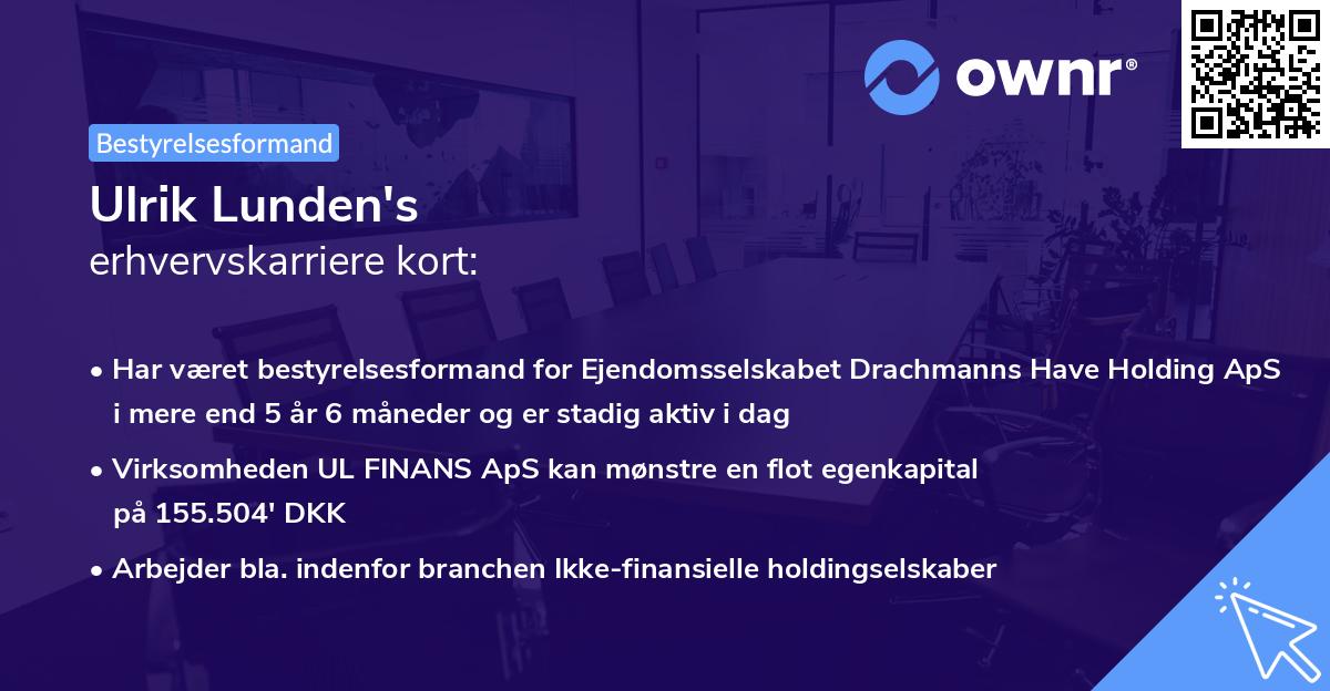 Ulrik Lunden's erhvervskarriere kort