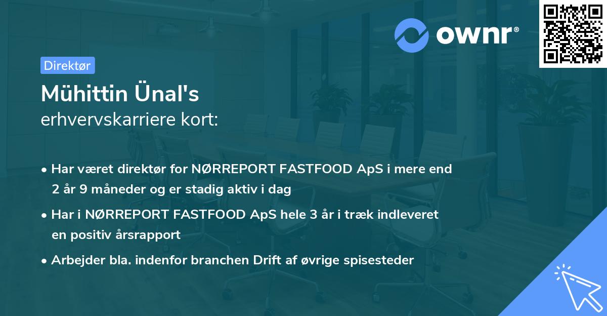 Mühittin Ünal's erhvervskarriere kort