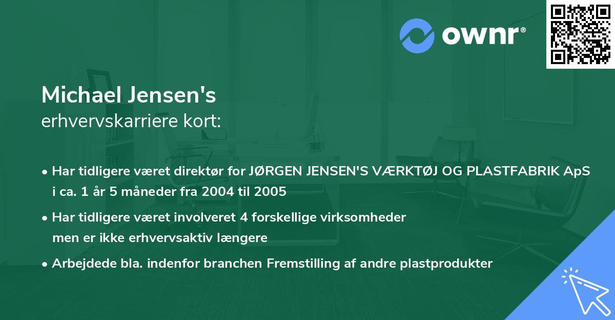 Michael Jensen's erhvervskarriere kort