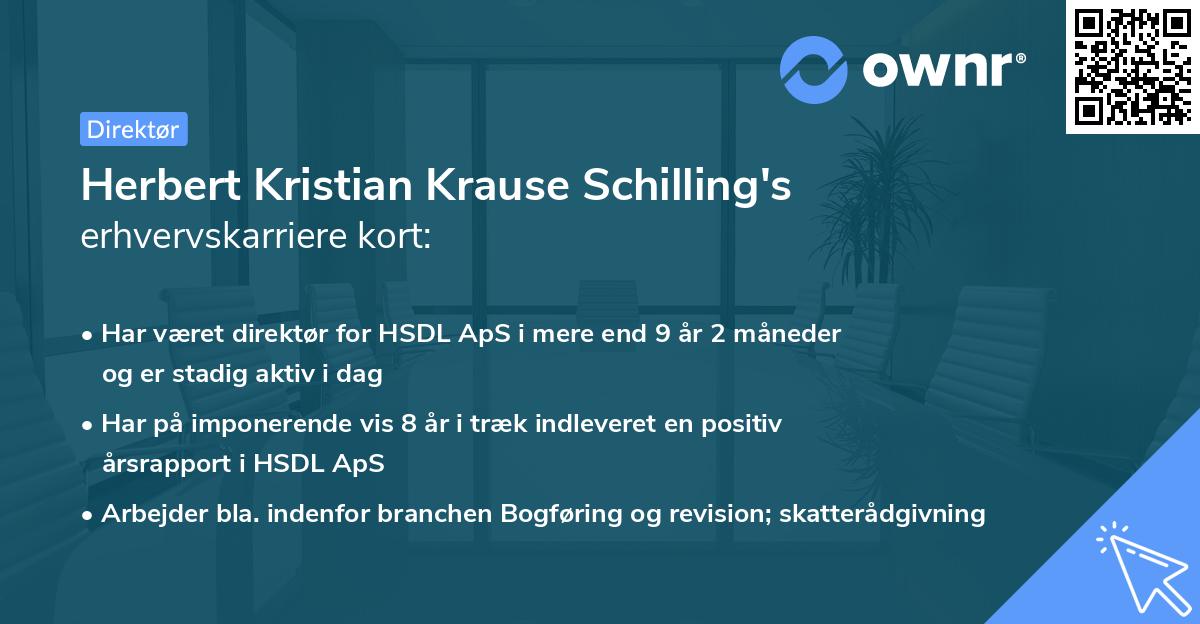 Herbert Kristian Krause Schilling's erhvervskarriere kort