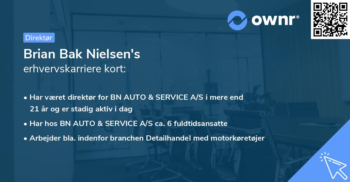 Brian Bak Nielsen's erhvervskarriere kort