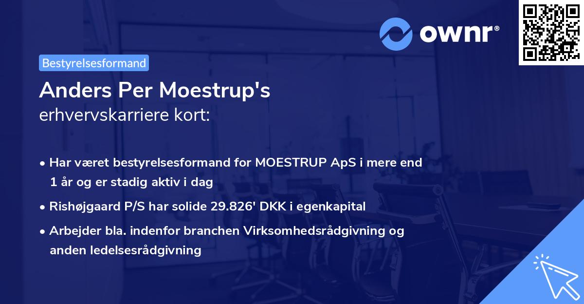 Anders Per Moestrup's erhvervskarriere kort