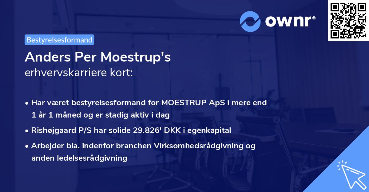 Anders Per Moestrup's erhvervskarriere kort