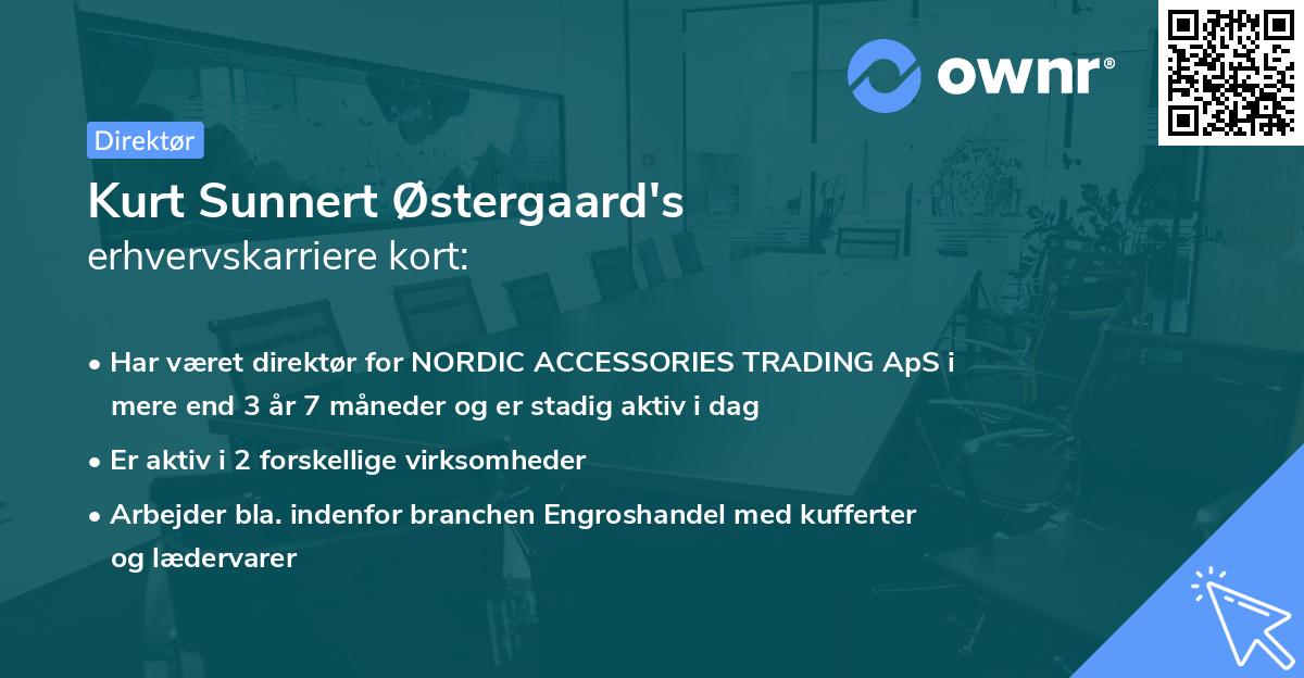 Kurt Sunnert Østergaard's erhvervskarriere kort
