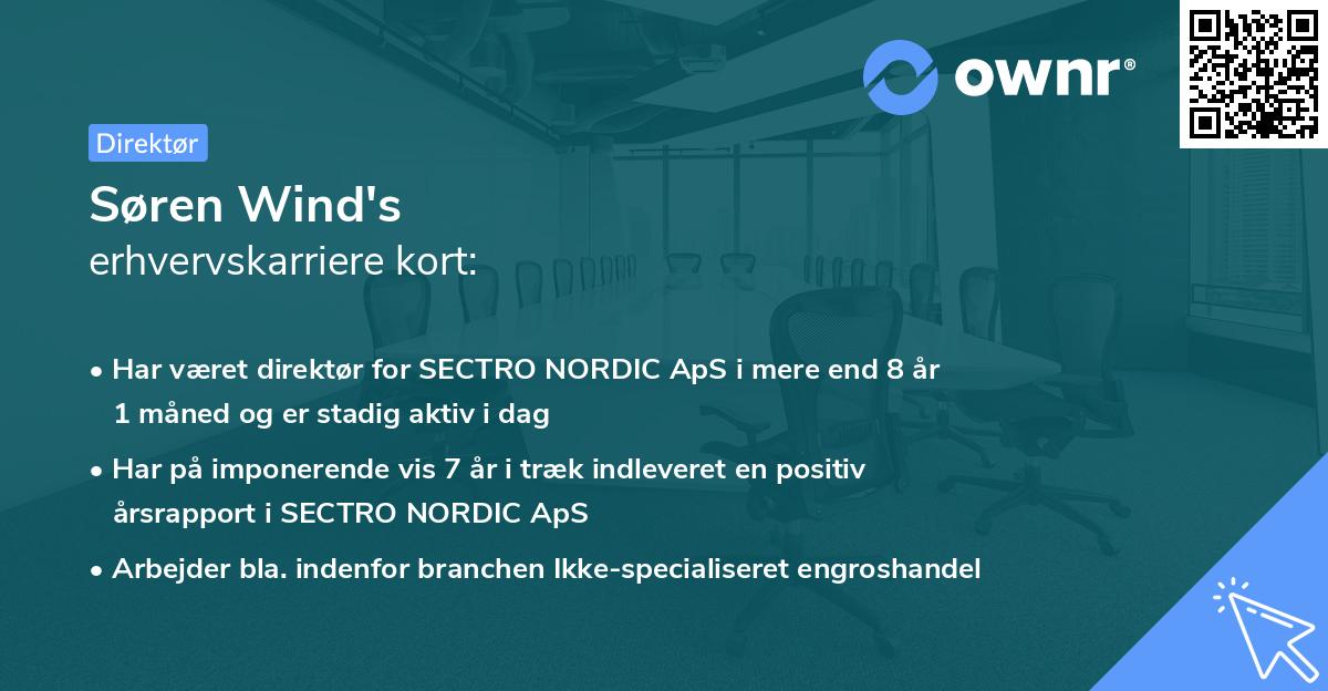 Søren Wind's erhvervskarriere kort