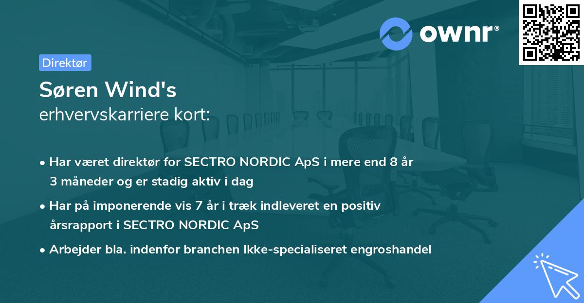 Søren Wind's erhvervskarriere kort