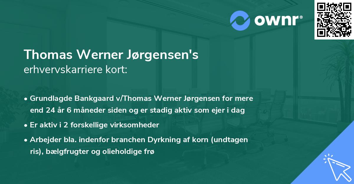 Thomas Werner Jørgensen's erhvervskarriere kort