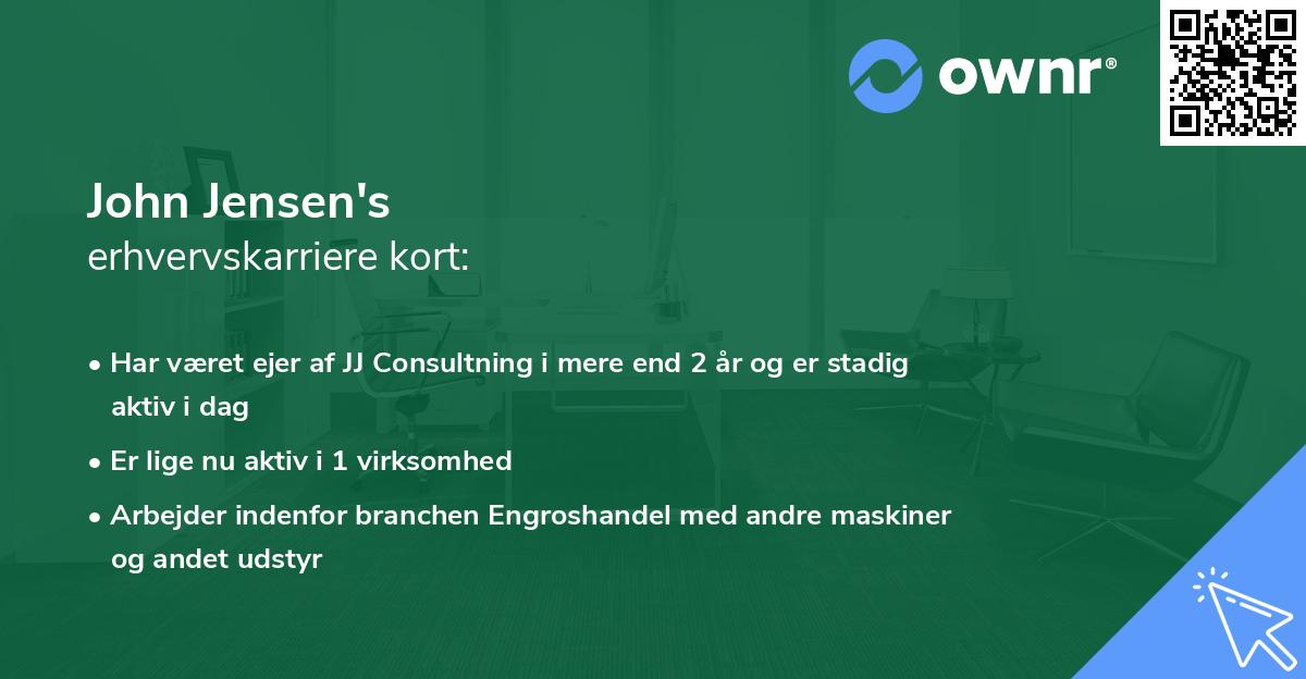 John Jensen's erhvervskarriere kort